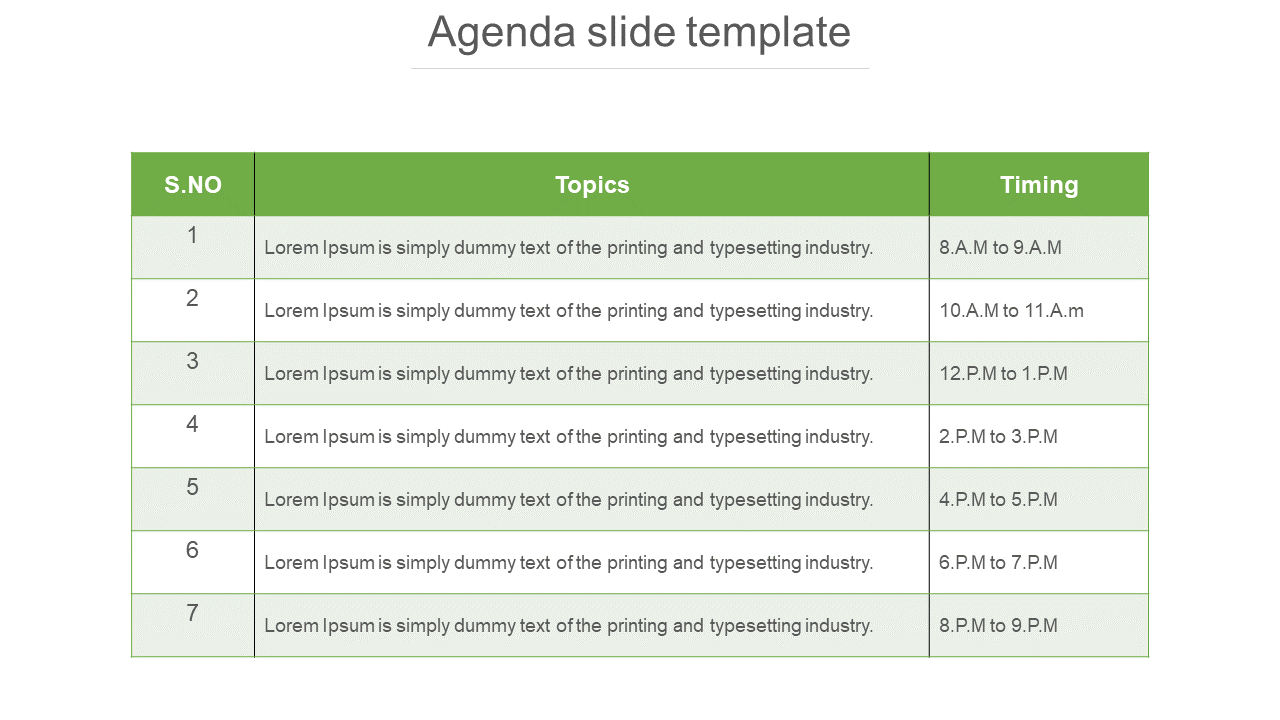 Best Agenda Slide Template PPT Presentation Design